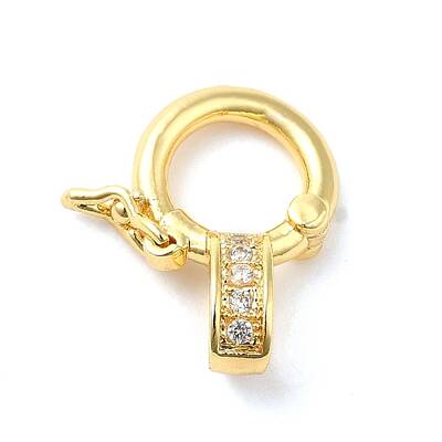Brass Micro Pave Clear Cubic Zirconia Twister Clasps