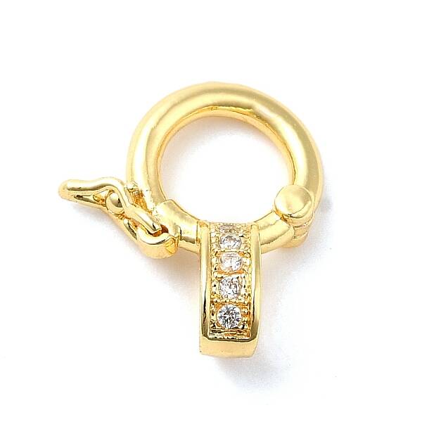 Brass Micro Pave Clear Cubic Zirconia Twister Clasps