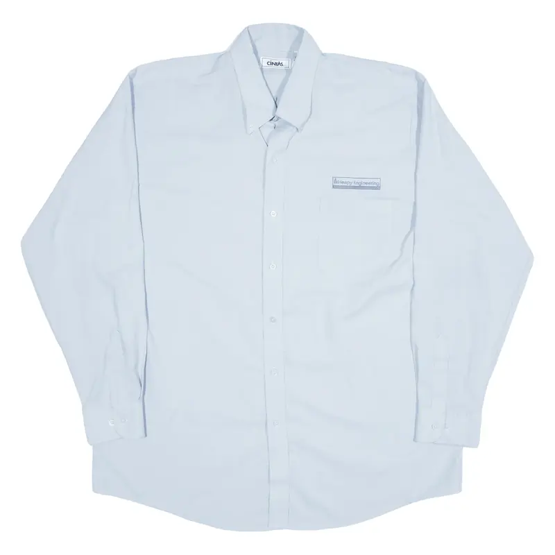 CINTAS Worker Shirt Blue Long Sleeve Mens L