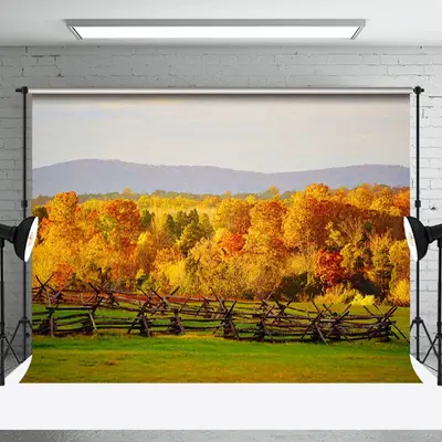 Aperturee Golden Yellow Woods Autumn Outdoor Natural Backdrop | Professional Photography Backdrop | Photo Booth Background | ...