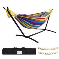 SZHLUX Double Hammock with Stand Included 450lb Capacity Steel Stand, Premium Carry Bag Included.Indoor Outdoor Brazilian-Sty...