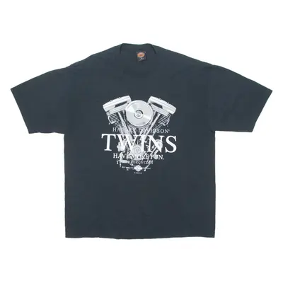 HARLEY DAVIDSON Mens T-Shirt Black Crew Neck XL