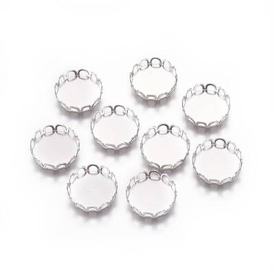 Tarnish Resistant 316 Surgical Stainless Steel Lace Edge Bezel Cups