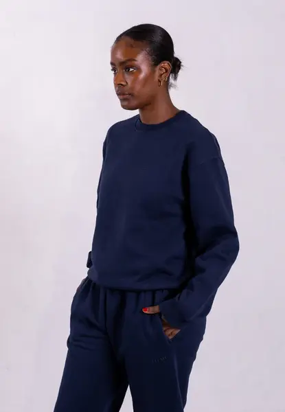 Oversized Sweatshirt, Blue Navy | Size: L