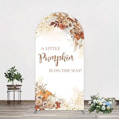Aperturee Little Pumpkin Boho Floral Baby Shower Arch Backdrop, 1.6X4FT(0.5X1.2M), 38.18 USD, arch backdrop kit, GLH0G494-A
