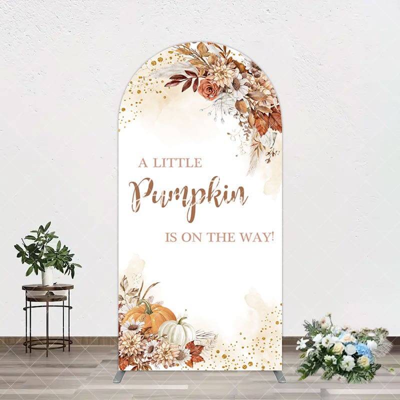 Aperturee Little Pumpkin Boho Floral Baby Shower Arch Backdrop, 1.6X4FT(0.5X1.2M), 38.18 USD, arch backdrop kit, GLH0G494-A