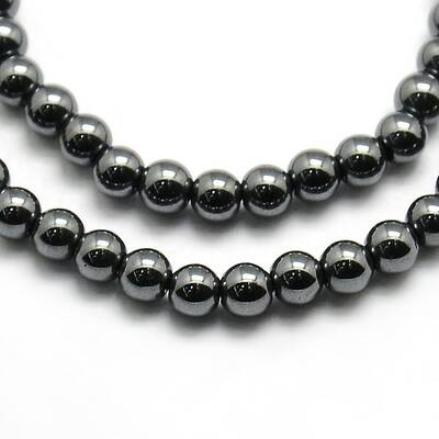 Grade AAA Magnetic Synthetic Hematite Round Bead Strands