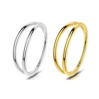 Oufer 20G Double Hoop Hinged Segment Nose Ring for Women - 316L Stainless Steel