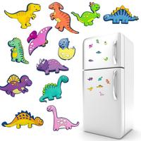 Cartoon Dinosaur Pattern Fridge Magnet, 12pcs Mini Cute Animal Cartoon Fridge Magnet, Fridge Decorative Magnet for Home Kitch...