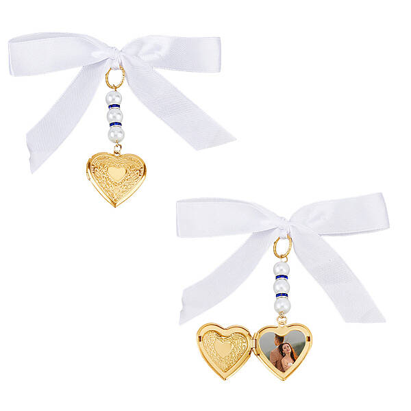Heart 304 Stainless Steel Bouquet Locket Photo Pendants Decorations