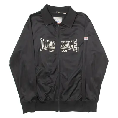 LONSDALE Slim Fit Mens Track Jacket Black 2XL