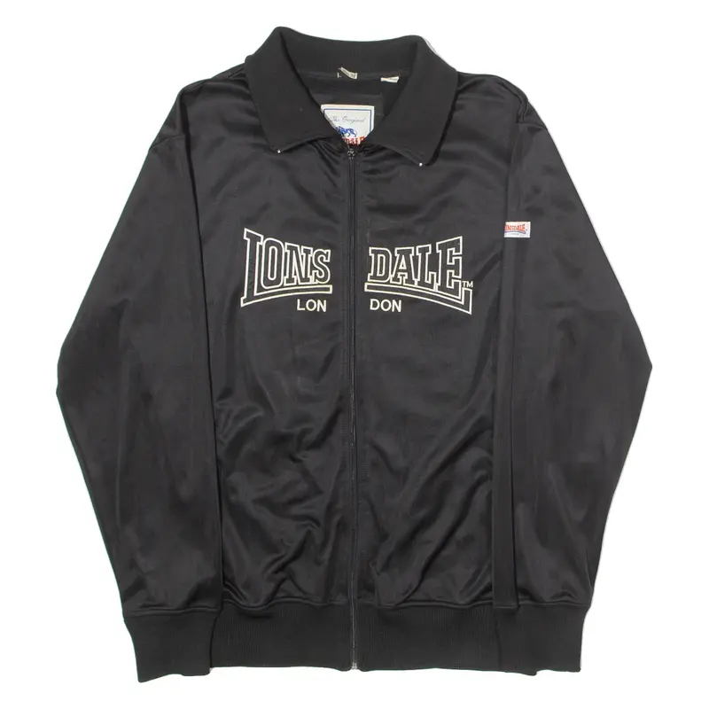 LONSDALE Slim Fit Mens Track Jacket Black 2XL