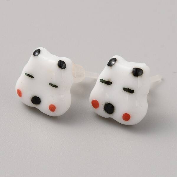 Cute Cartoon Animal Porcelain Stud Earrings