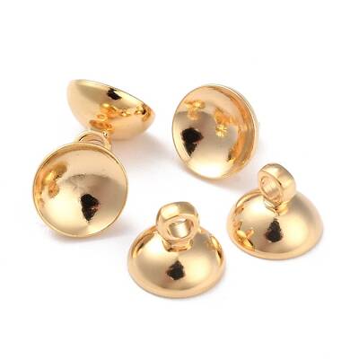 Rack Plating Brass Bead Cap Pendant Bails