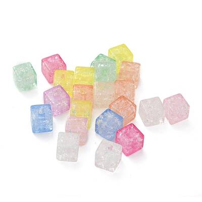 Transparent Crakle Acrylic Beads