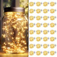 30pack Fairy Light 6.5FT 20LED String Light, Warm White Fairy Light LR44 Battery Powered, Suitable For Bedroom, Dormitory, Co...
