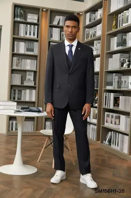 Stacy Adams Men's 3 Piece Hybrid Suit Solid Texture Outlet