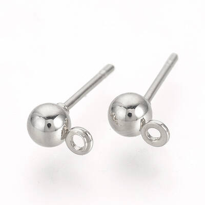 Iron Ball Stud Earring Findings