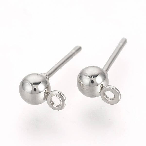 Iron Ball Stud Earring Findings