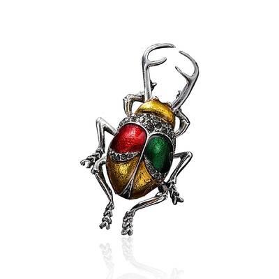 Beetle Rhinestone Enamel Pins