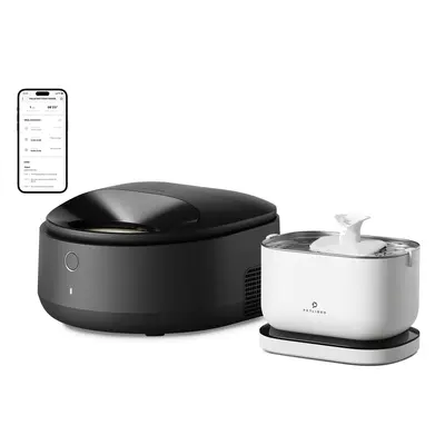 PETLIBRO Battery-Operated Pet Water Fountain and PETLIBRO Automatic Cat Feeder Wet Food Dispenser Refrigerated APP WiFi Contr...