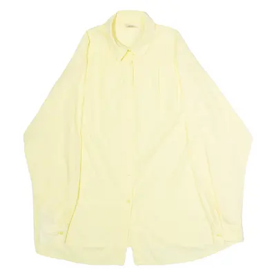 STURZENEGGER Womens Plain Shirt Yellow 80s Long Sleeve UK 20