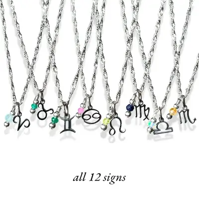 Zodiac Birthstone Necklace | Dainty Silver Crystal Necklace | Hypoallergenic Jewelry | Jewelry for Sensitive Skin