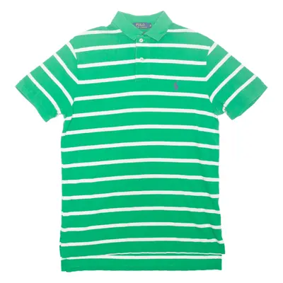 POLO RALPH LAUREN Custom Fit Mens Polo Shirt Green Striped M