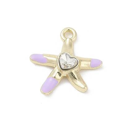 Rack Plating Alloy Enamel Rhinestone Pendants
