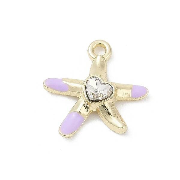 Rack Plating Alloy Enamel Rhinestone Pendants
