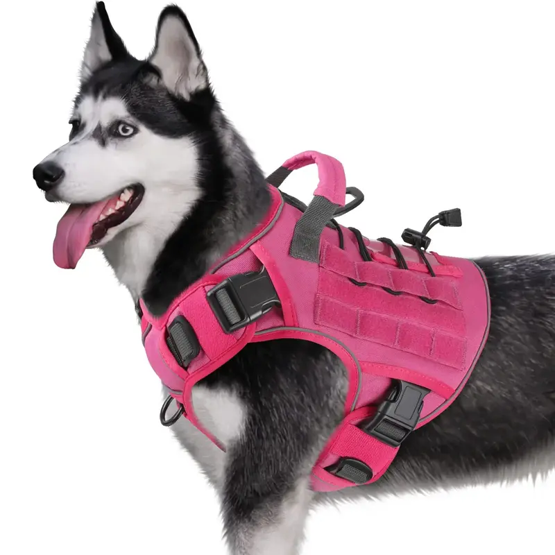 Adjustable Training Pet Vest, Durable Reflective Tactical Dog Harness, Easy To Control, No Pull Pet Harness for Large Dogs, D...