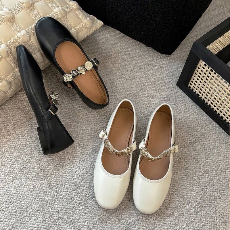 CHIKO Adriene Round Toe Block Heels Mary Jane Shoes