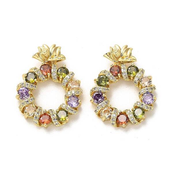 Brass Micro Pave Cubic Zirconia Pendants