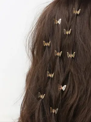 Cute Butterfly Design Hair Clip, Hollow Out Design Hair Accessories for Women & Girls, Simple Style Plain Color Bangs Clip fo...