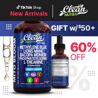 Clean Nutra Methylene Blue Drops with Lion’s Mane L-Theanine Bacopa Monieri Phosphatidylserine & Rhodiola for Focus & Mitoc...