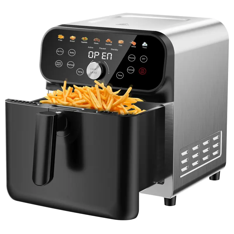 6QT Air Fryer Oven with LED Digital Touchscreen, 12-in-1 Cooking Functions Air fryers, Dishwasher-Safe Basket,Stainless Steel...