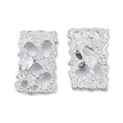 Brass Pave Clear Cubic Zirconia Pendants