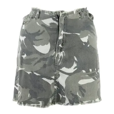 Womens Straight Skirt Green Short Camouflage M