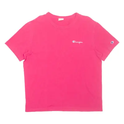 CHAMPION Womens T-Shirt Pink L