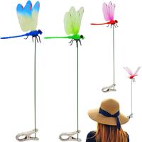 3pcs Dragonfly Rod Garden Clip Decor，Natural organic concept dragonfly repellent bugs mosquitos. creative home accessory dr...