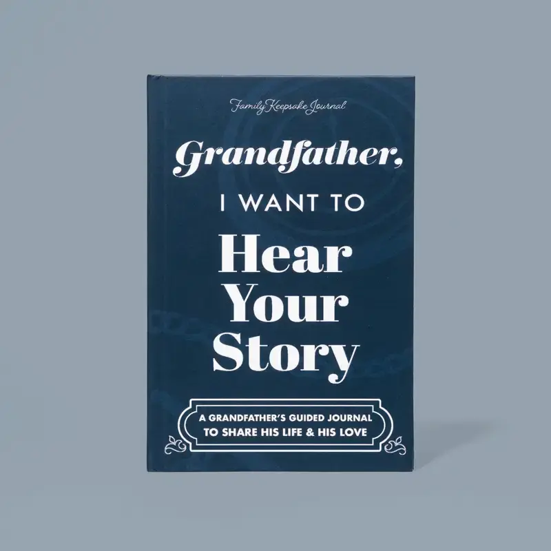 Grandfather, I Want to Hear Your Story Hardcover Spiral Notebook Vintage Material Paper Interactive Journal for Grandfathers'...