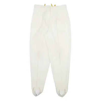 SPENGLER Womens Trousers Cream Regular Tapered Wool W28 L30