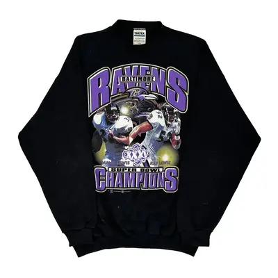 Baltimore Ravens Tultex Nfl Sweatshirt - Large Black Cotton Blend