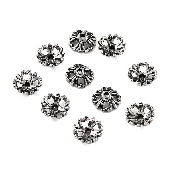 Tibetan Style 316 Stainless Steel Bead Caps