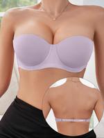 Women's Solid Color Underwire Bra, Push Up Strapless Bra, Women's Lingerie for All Seasons