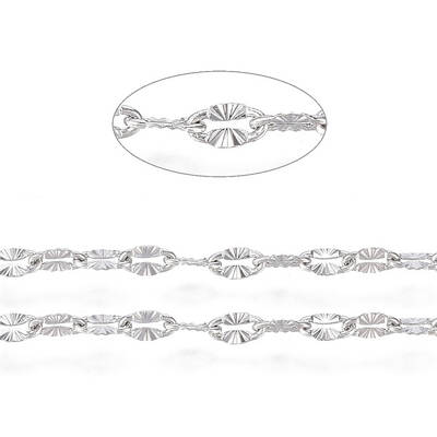 Non-Tarnish 304 Stainless Steel Textured Cable Chains