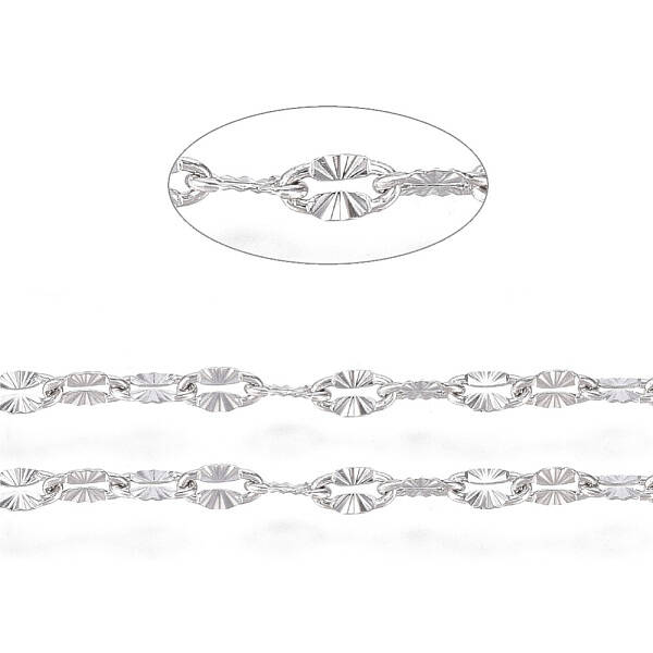 Non-Tarnish 304 Stainless Steel Textured Cable Chains