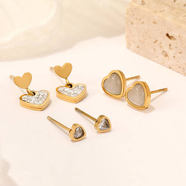 Shell Heart Stud Earrings Sets