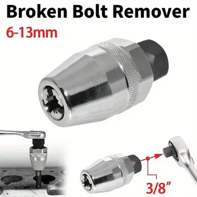 6-13mm Broken Bolt Extractor Set - Metal Damaged Stud Remover Tool for Impact Wrench and Ratchet, Non-Electric Manual Operati...