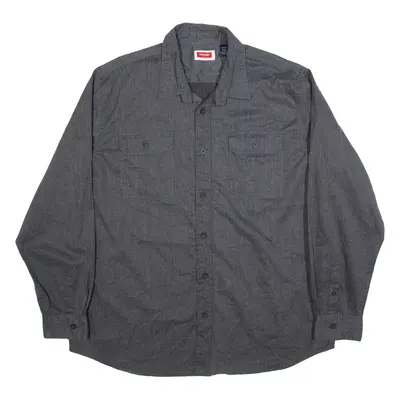 WRANGLER Mens Plain Shirt Grey Long Sleeve XL
